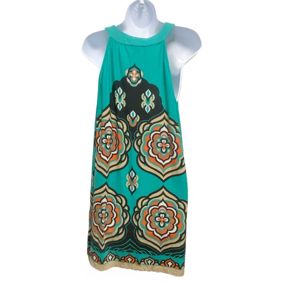 Blouse Tank Top Sleeveless Plus Size Tunic Top Teal Orange Black Paisley Boho - Picture 2 of 4